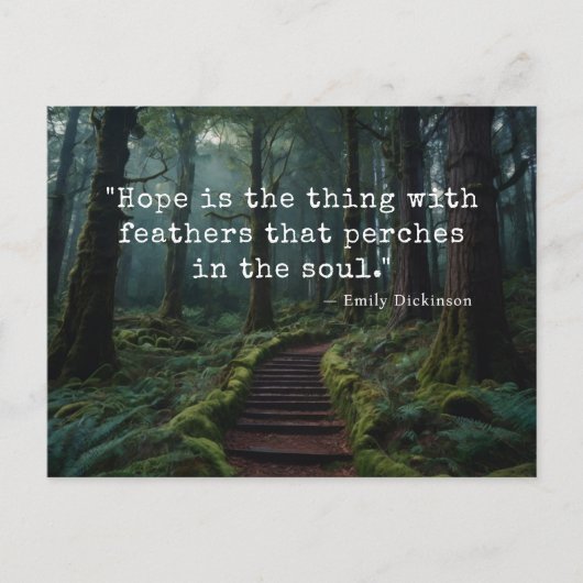 "Hope Is the Thing with Feathers" Emily D Carte Po (Devant)