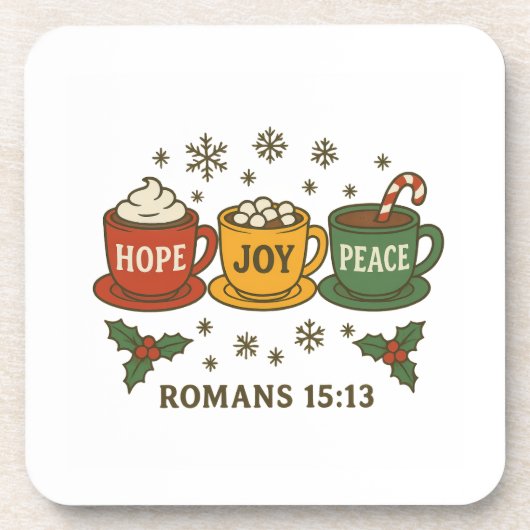 Hope joy Peace and Cocoa Bier Onderzetter (Voorkant)