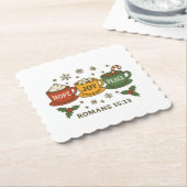 Hope joy Peace and Cocoa Kartonnen Onderzetters (Gebogen)