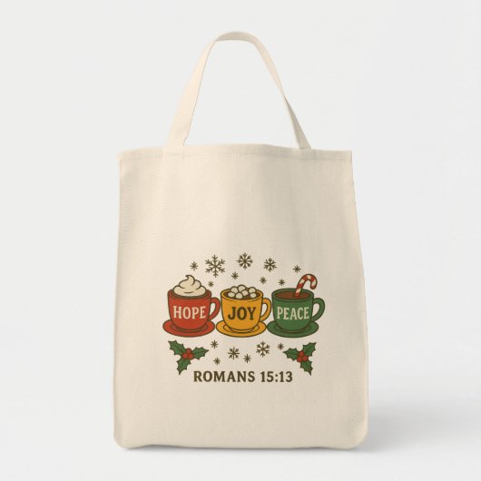 Hope joy Peace and Cocoa Tote Bag (Voorkant)