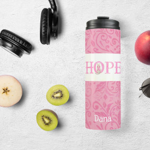 Hope Kat roze lint gepersonaliseerd Thermosbeker