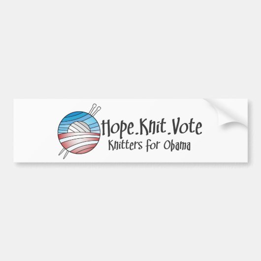 Hope Knit Vote, bumper sticker (Voorkant)