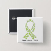 Hope Lime Green Awareness Ribbon Vierkante Button 5,1 Cm (Voorkant /achterkant)