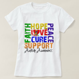 Hope Love Cure Autisme Awareness T-shirt