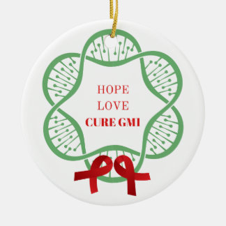 Hope, Love, Cure GM1 Krans Ornament