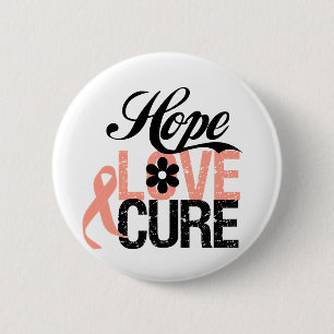 HOPE LOVE CURE Uterine Cancer Giften Ronde Button 5,7 Cm