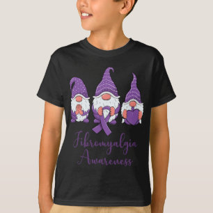 Hope Love Gnomes Paarse lint Fibromyalgie Awaren T-shirt