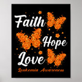 Hope Love Leukemia Awareness Butterfly Poster (Voorkant)