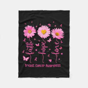 Hope Love Pink Ribbon Borstkanker Awareness Dais Fleece Deken
