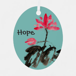 Hope & Love Positive Quote Waterverf Metalen Ornament