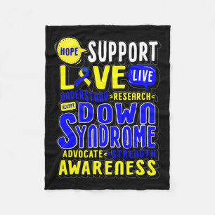 Hope Love World Down Syndrome Day Vrouwen Kinder Fleece Deken