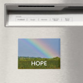 HOPE magnet with image of a rainbow over a field (In Situ (Lave-vaisselle))