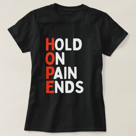 Hope Mental Health T-shirt voor mannen of vrouwen (Design voorkant)