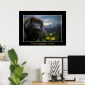 "HOPE" Mountain Gorilla Africa Wildlife Art Poster (Bureau à domicile)