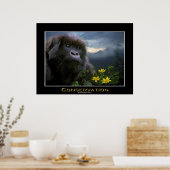 "HOPE" Mountain Gorilla Africa Wildlife Art Poster (Cuisine)
