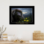 "HOPE" Mountain Gorilla Africa Wildlife Art Poster (Cuisine)
