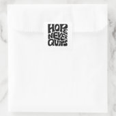 Hope Never Quits Inspirational Typography Design Vierkante Sticker (Tas)
