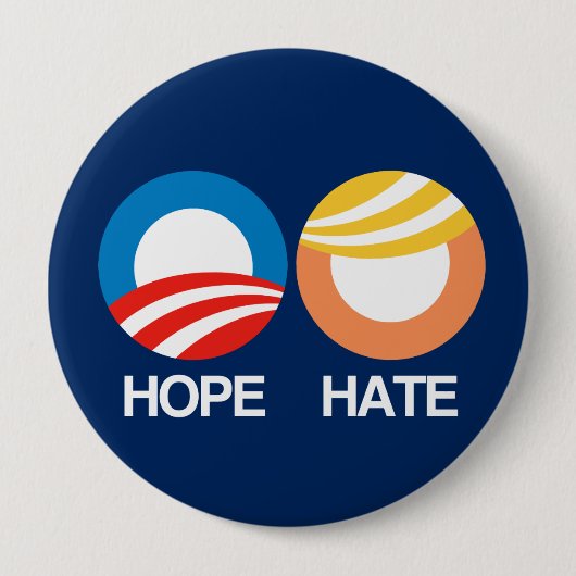HOPE (Obama) vs. HATE (Trump) Ronde Button 4,0 Cm (Voorkant)