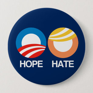 HOPE (Obama) vs. HATE (Trump) Ronde Button 4,0 Cm