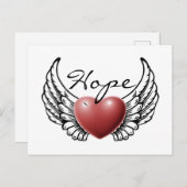 Hope on Angel Wings" Briefkaart (Voorkant / Achterkant)