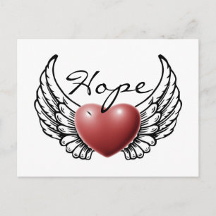 Hope on Angel Wings" Briefkaart