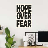 Hope Over Fear A3 A4 Kunstprint. Protest Kunst Poster (Thuiskantoor)