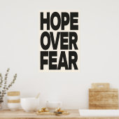 Hope Over Fear A3 A4 Kunstprint. Protest Kunst Poster (Keuken)