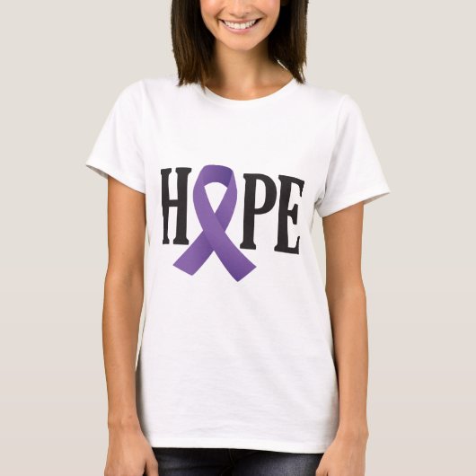 Hope Paarse Ribbon T-shirt (Voorkant)