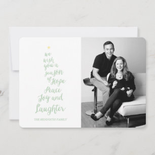 Hope Peace Joy en Laughter Holiday Photo Card Feestdagenkaart