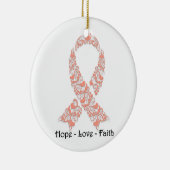 Hope Peach Awareness Ribbon Keramisch Ornament (Rechts)