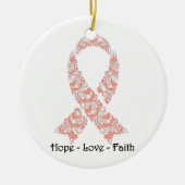 Hope Peach Awareness Ribbon Keramisch Ornament (Voorkant)