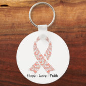 Hope Peach Awareness Ribbon Sleutelhanger (Voorkant)
