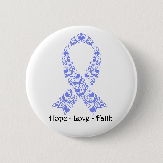 Hope Periwinkle Awareness Ribbon Ronde Button 5,7 Cm (Voorkant)