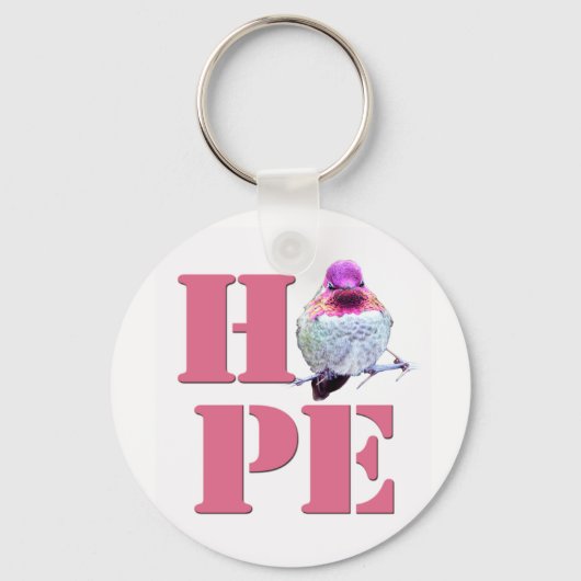 HOPE Pink Anna's Hummingbird Foto Sleutelhanger (Voorkant)