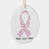 Hope Pink Awareness Ribbon Keramisch Ornament (Rechts)