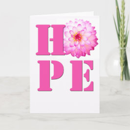 HOPE Pink Dahlia Flower Photo Wenskaart Bedankkaart