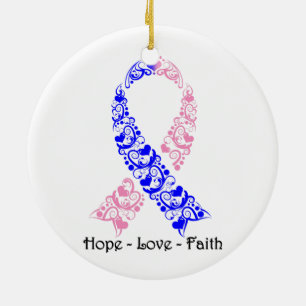 Hope Pink en Blue Awareness Ribbon Keramisch Ornament
