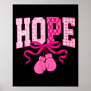 Hope Pink Ribbon Boxing Handschoenen Roze Borstkan Poster