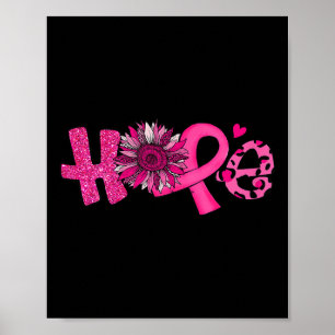Hope Pink Ribbon Leopard Sunflower Breast Cancer A Poster
