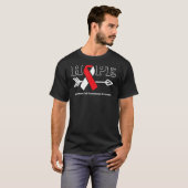 Hope - Plaveiselcelcarcinoom bewustzijn rood en wi T-shirt (Voorkant volledig)