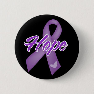 Hope Ribbon - Paarse koolstofoorzaken Ronde Button 5,7 Cm