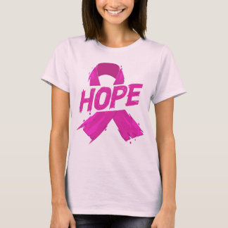 Hope Roze Lint Borstkanker Bewustzijn Borstel Kuns T-shirt