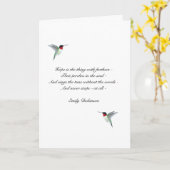 Hope Ruby-throated Hummingbird Kaart (Gele Bloem)