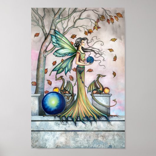 Hope Stones Fairy Dragon Fantasy Art Poster Print (Voorkant)