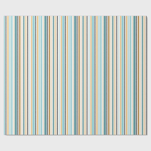 Hope Stripe Gold Turquoise Wrapping Paper Cadeaupapier (Vlak)