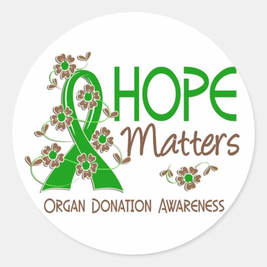 Hope telt 3 orgaandonatie ronde sticker (Voorkant)