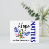 Hope telt Butterfly autisme Briefkaart (Staand voorkant)