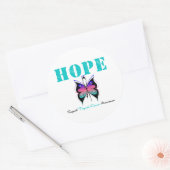 Hope Thyroid Cancer Butterfly Ronde Sticker (Envelop)