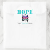 Hope Thyroid Cancer Butterfly Ronde Sticker (Tas)