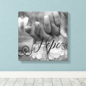 HOPE Typografie Foto Overlay Canvas Afdruk (Insitu (Houten vloer))